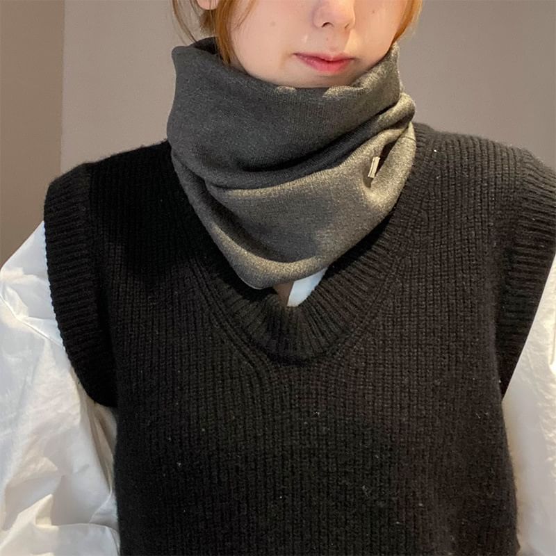 Nikifa - Effen multi-way gebreide sjaal / muts