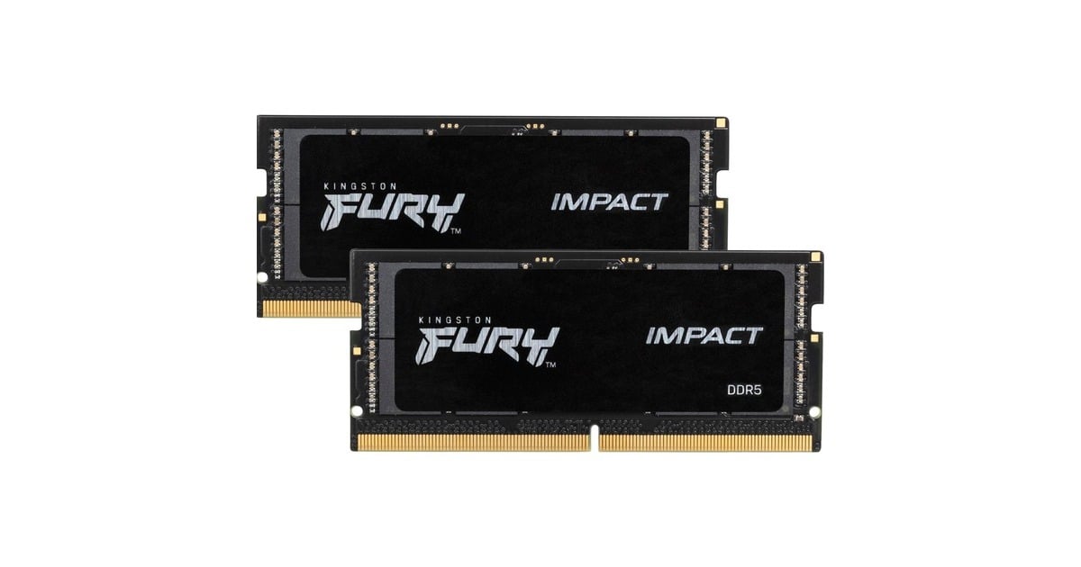 Kingston FURY32 GB DDR5-4800 Kit laptopgeheugen  (Zwart, KF548S38IBK2-32, Impact, XMP)