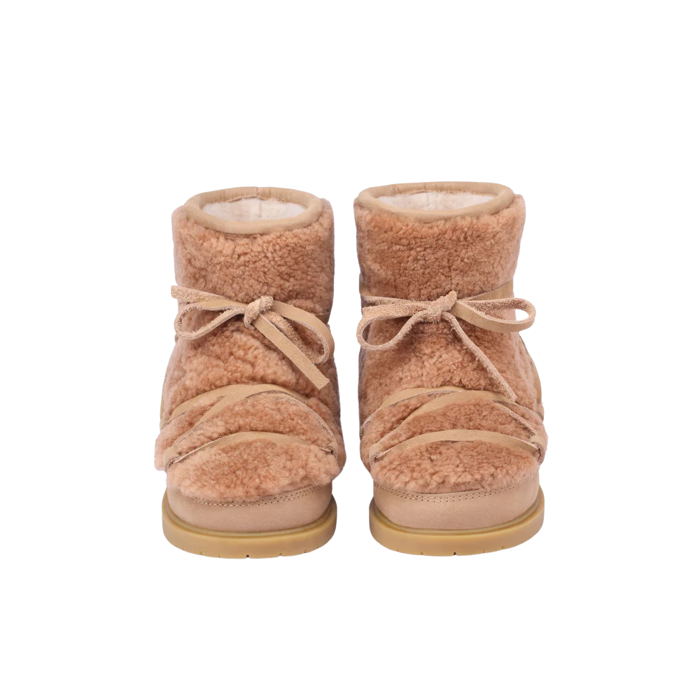 Cassia Boots | Beige Curly Sheep Wool