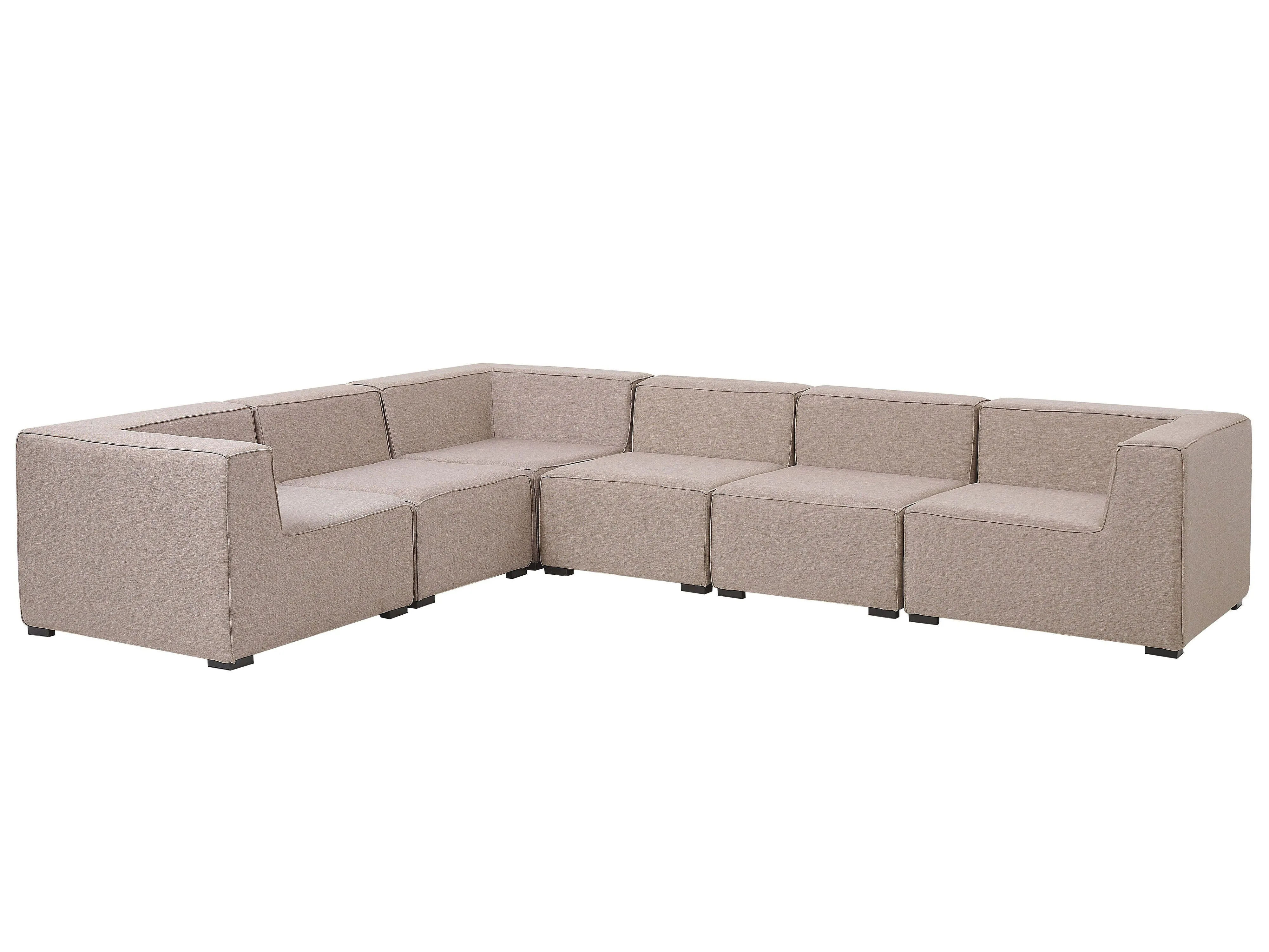 Tuin hoekbank met ottomaan 7-zits AREZZO rechtszijdig modulair Beige