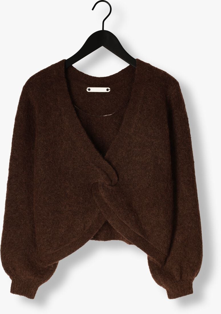 bruine co'couture trui cosy twist back knit