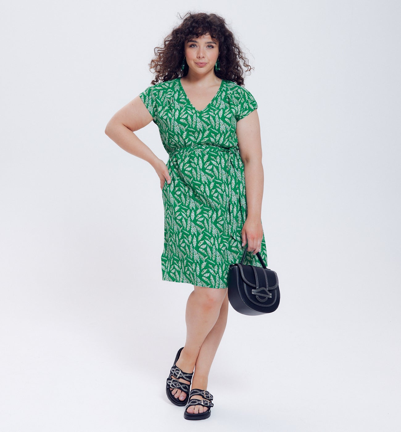Robe courte imprimée Femme - Imprimé vert