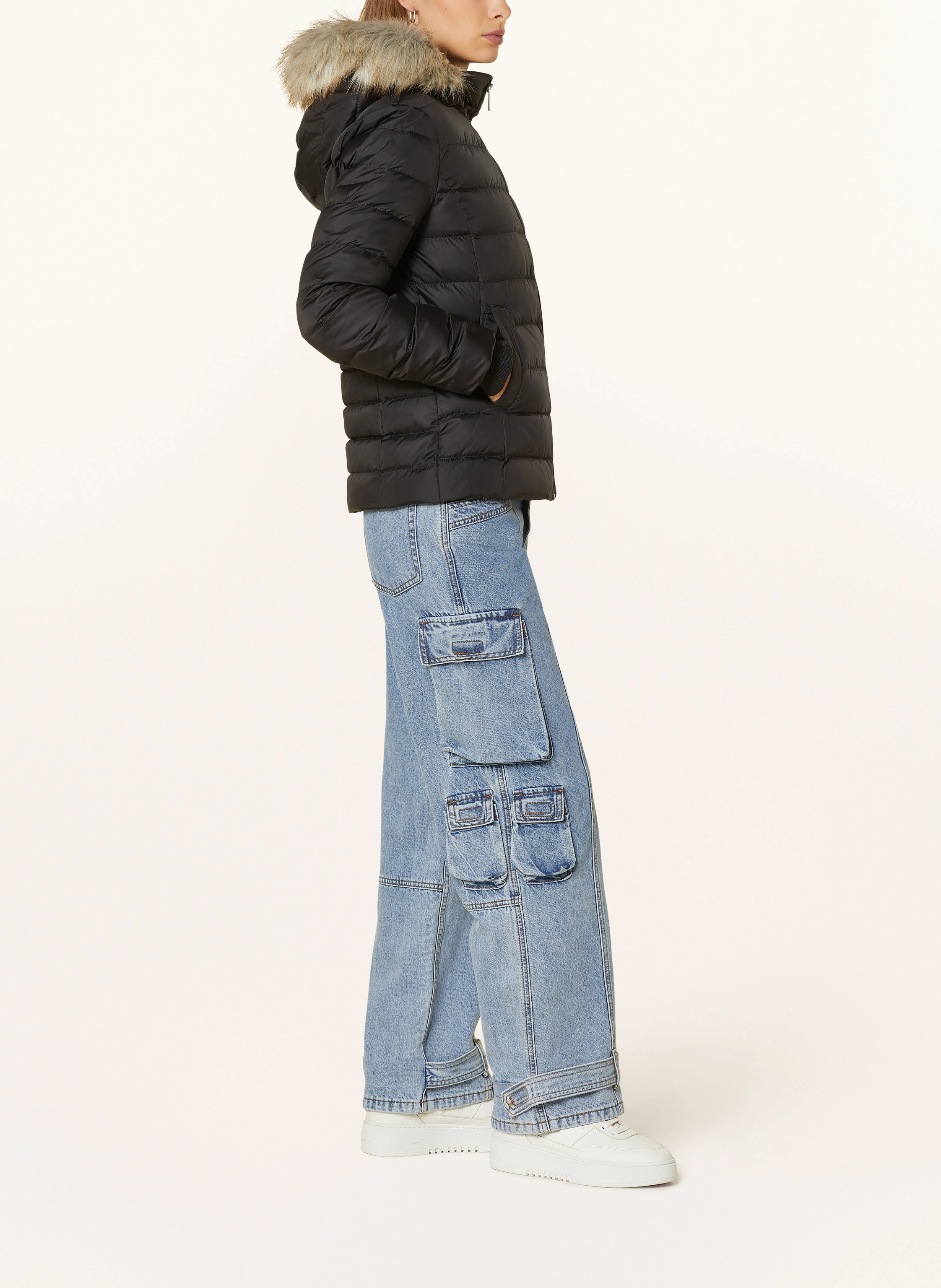 TOMMY JEANS Daunenjacke mit abnehmbarem Kunstfell