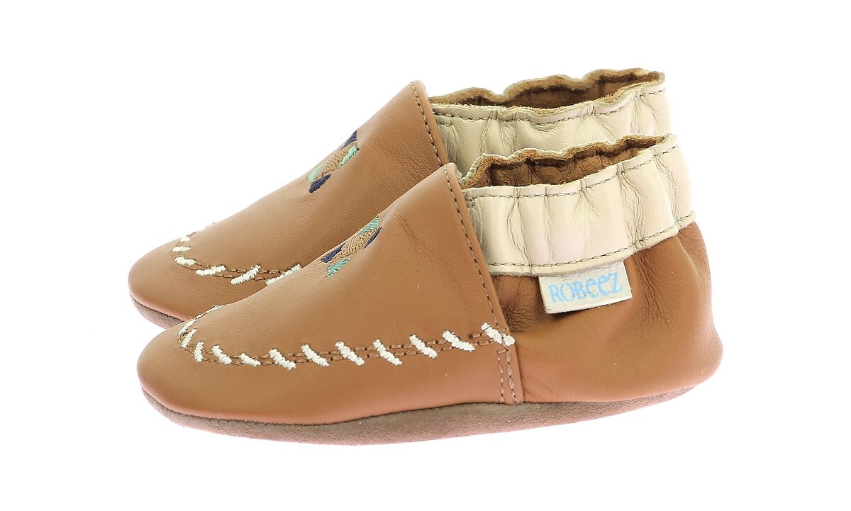 ROBEEZ<br>Pantufas de couro para dentro e para fora