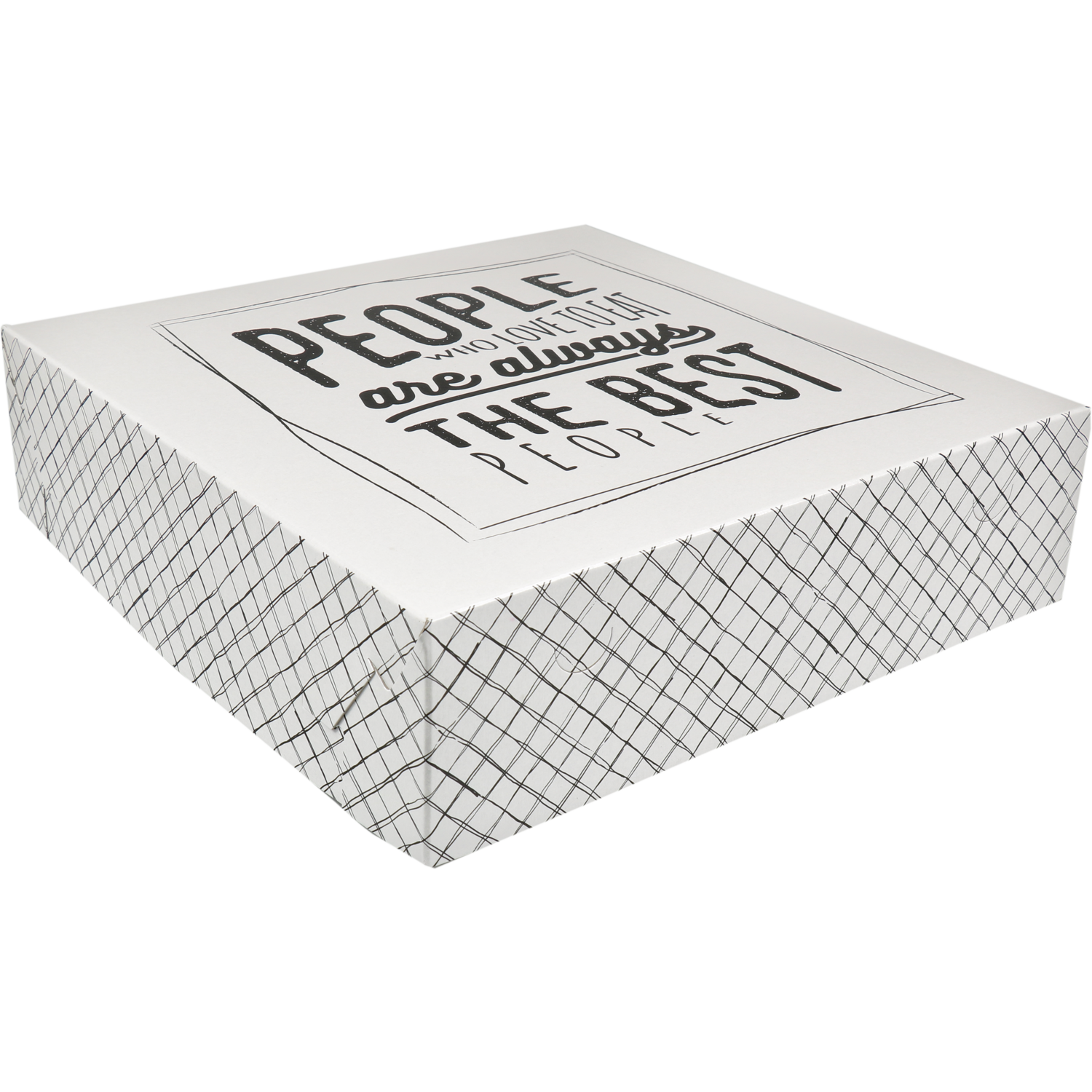Depa Gebaksdoos, Love to Eat, karton, 34x34x9cm, wit/zwart