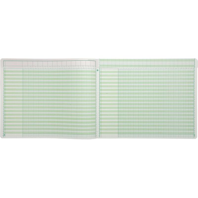 Registre 29,7x38cm à tête paresseuse 15 colonnes sur 1 page - 35 lignes - 200 pages