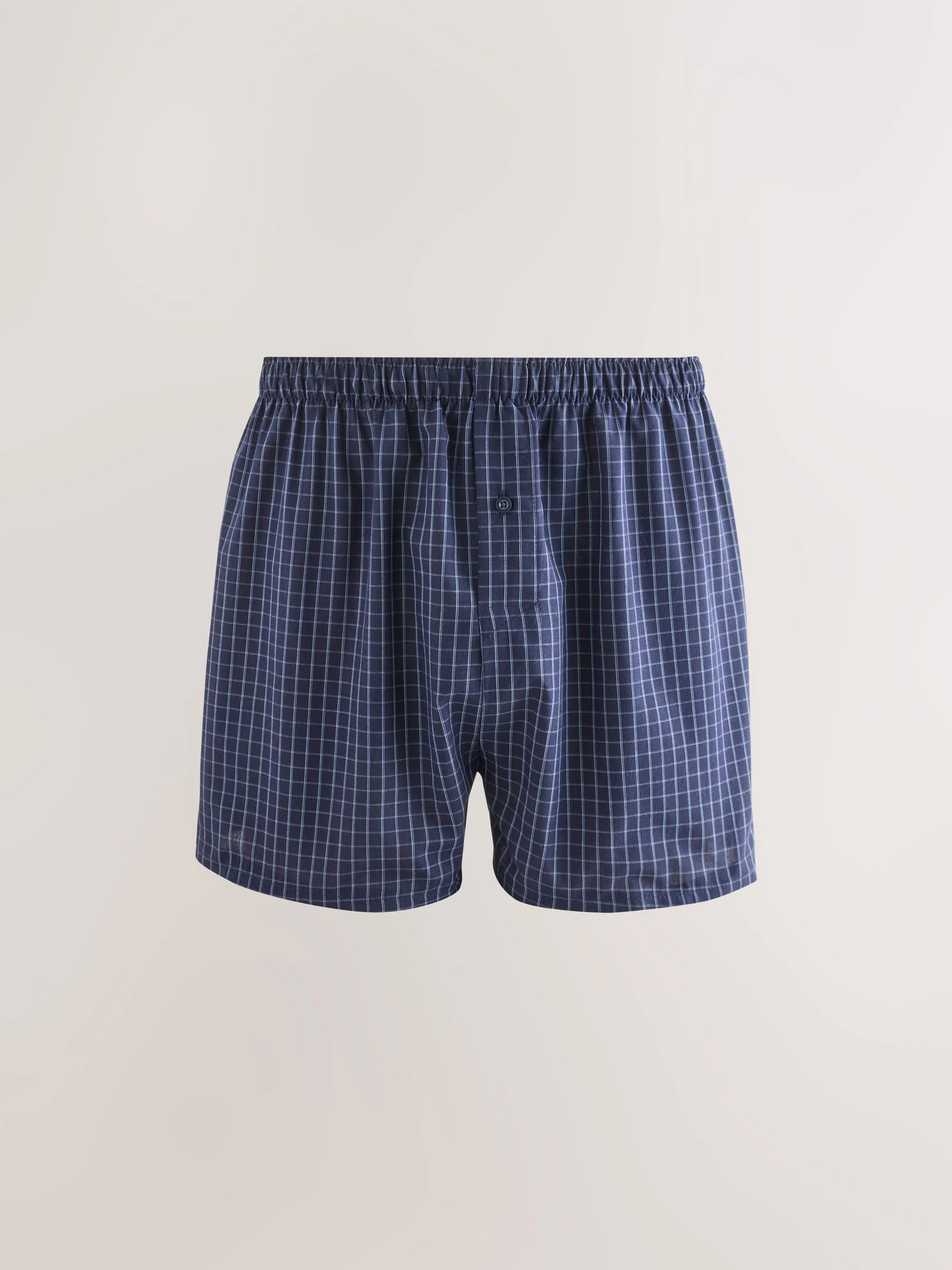 Marineblauw gemengd patroon - Verpakking van 4 - Geweven boxershorts van puur katoen
