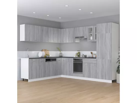 Armoire d'angle suspendue Sonoma gris Bois d'ingénierie
