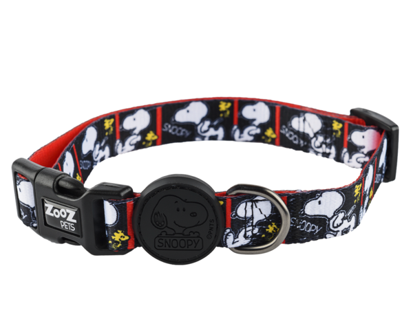 Coleira para cachorro do Snoopy, preta