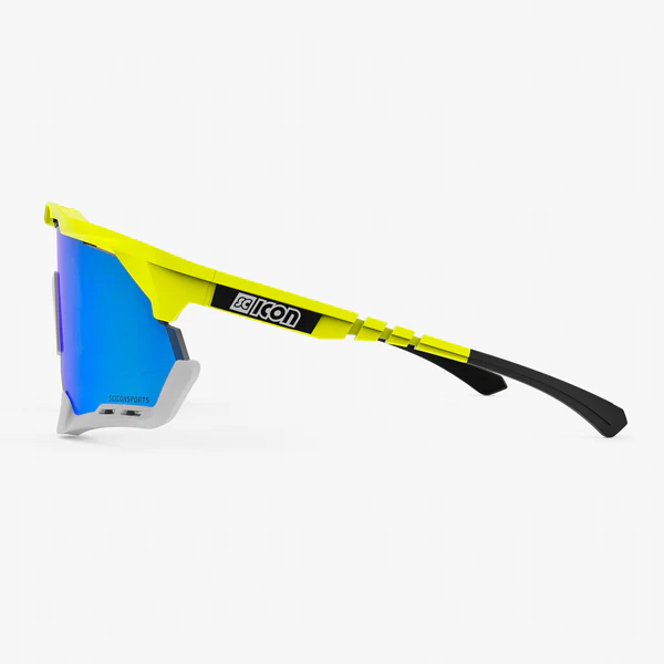 Scicon Aeroshade XL cykelbriller yellow fluo/multimirror blå