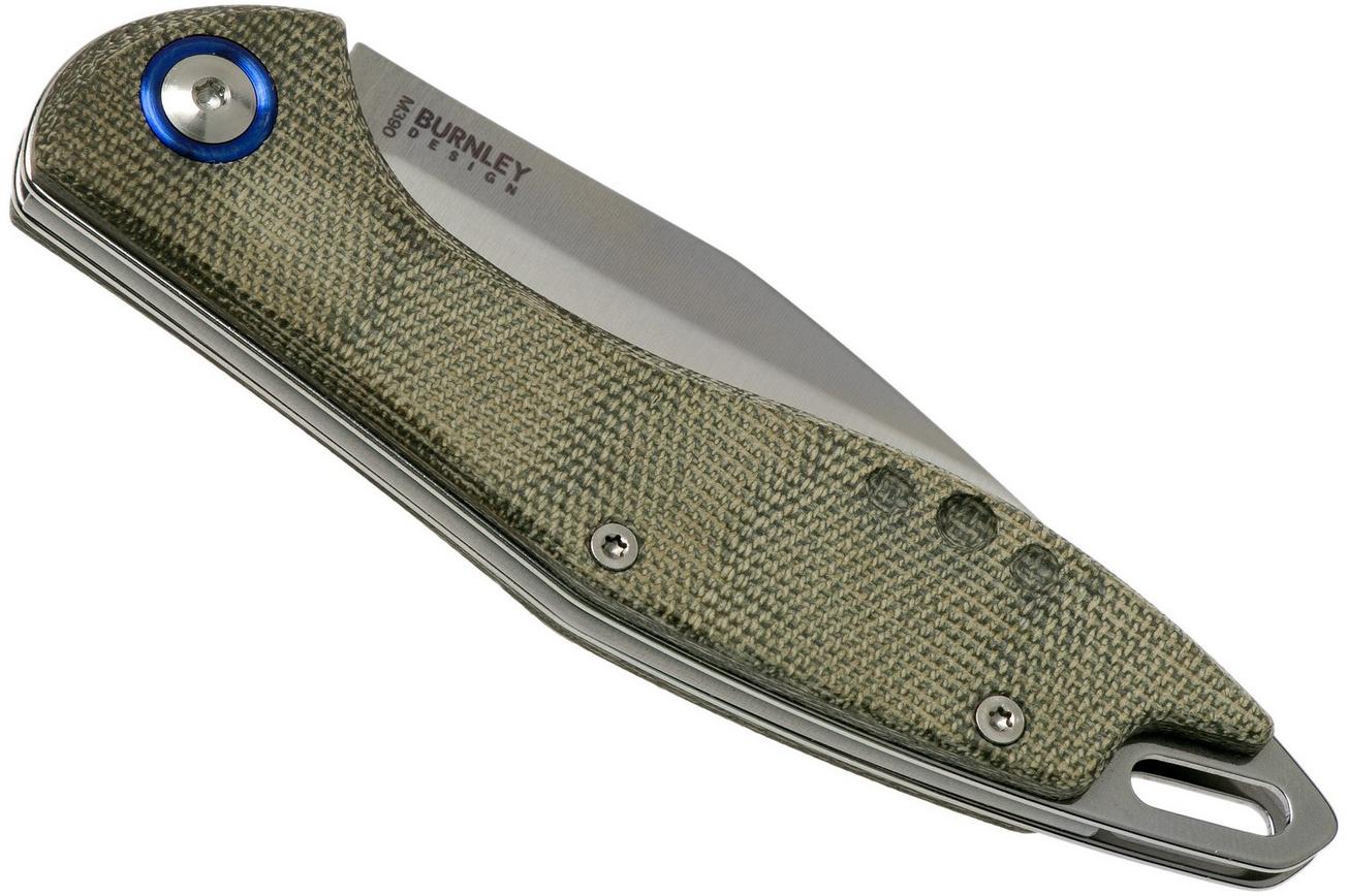 MKM Fara MY01-GC Green Micarta zakmes, Lucas Burnley design