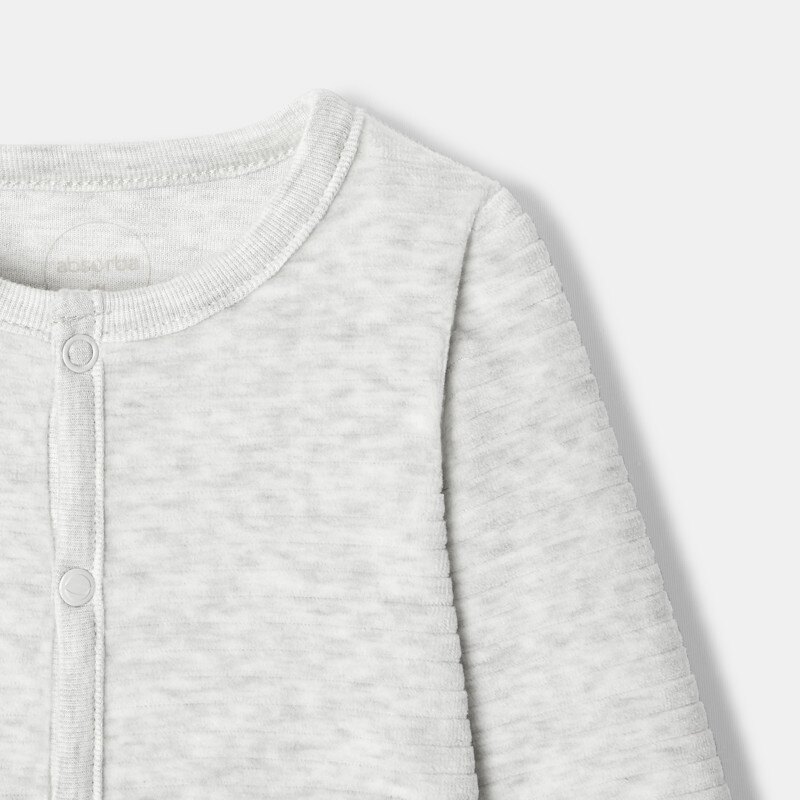 Pyjama en velours côtelé écru chiné naissance Absorba Blanc