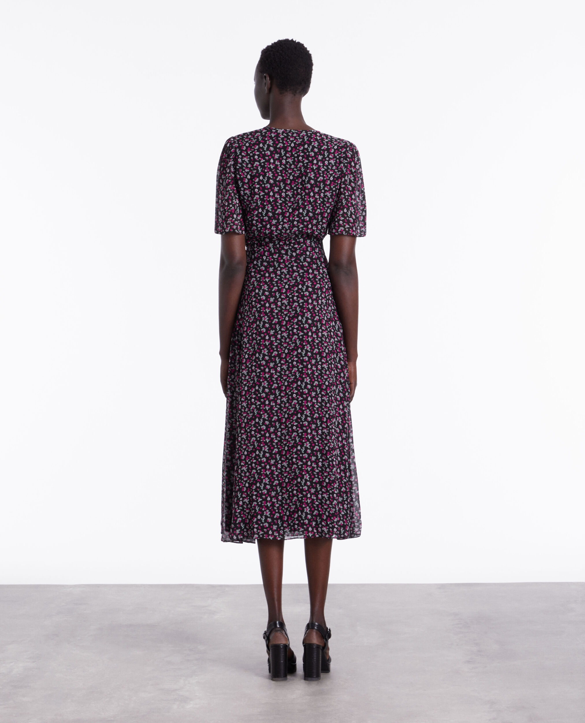 Robe portefeuille longue imprimée