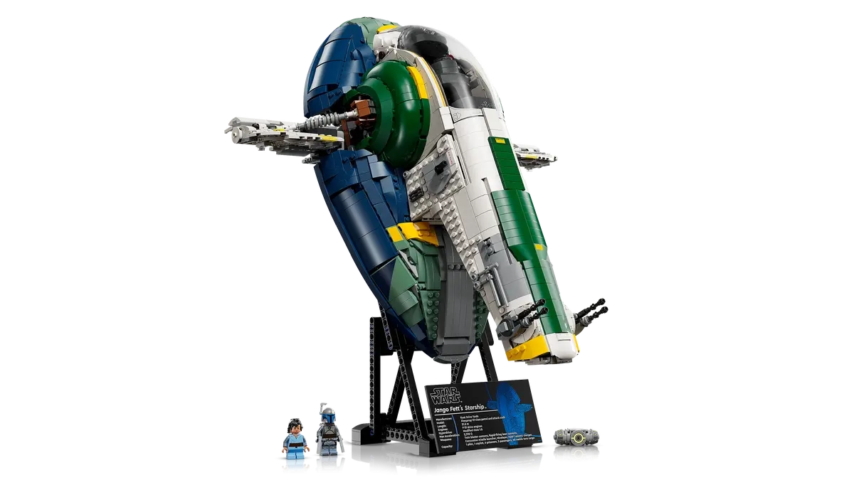 (2970-tlg. Set) Star Wars Klemmbausteine Spielzeug Modell Bausatz (75409) Lizenziert - Jango Fetts Sternenschiff der Firespray-Klasse