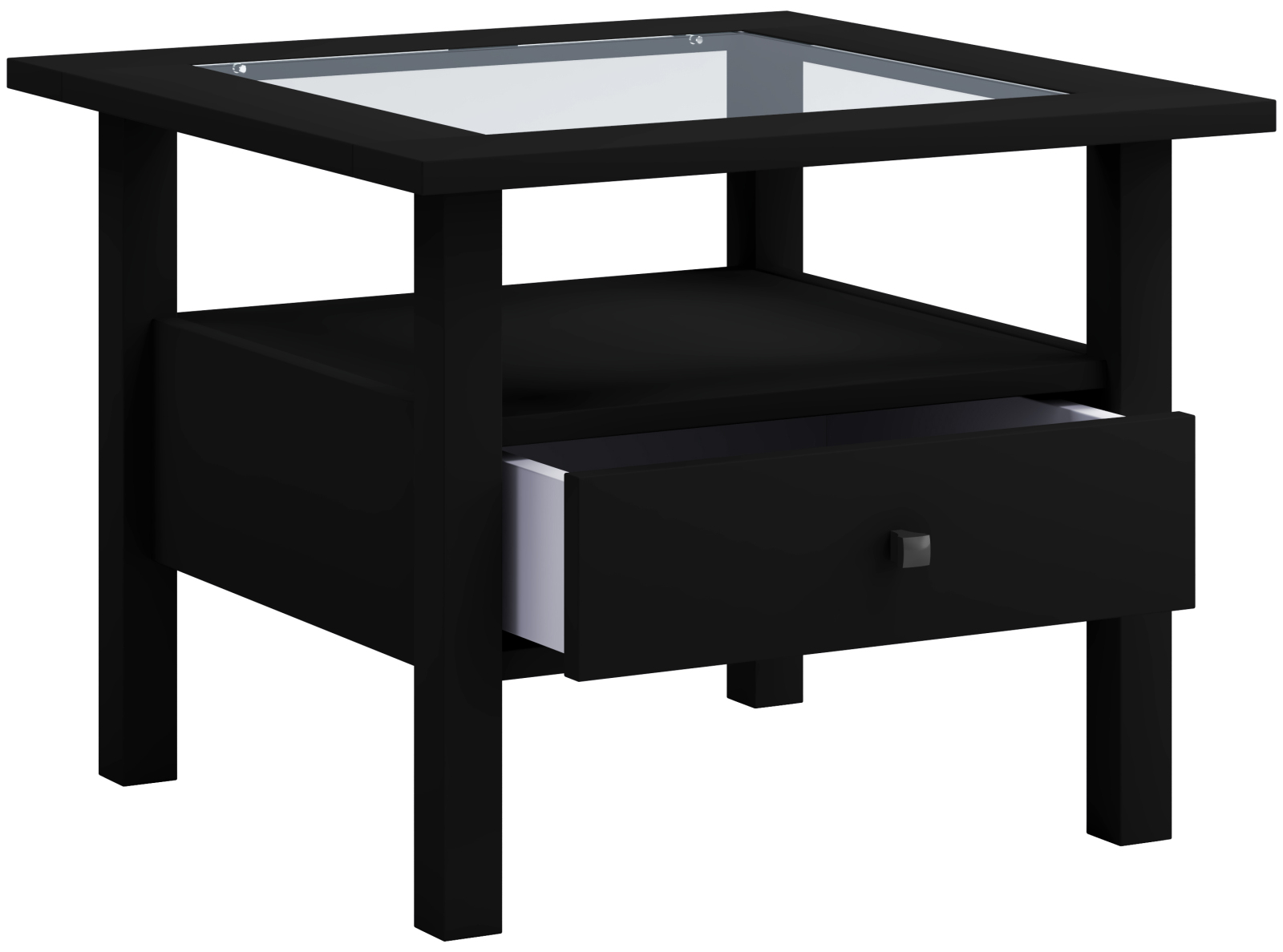 Couchtisch LINGIS M - schwarz - Glasplatte