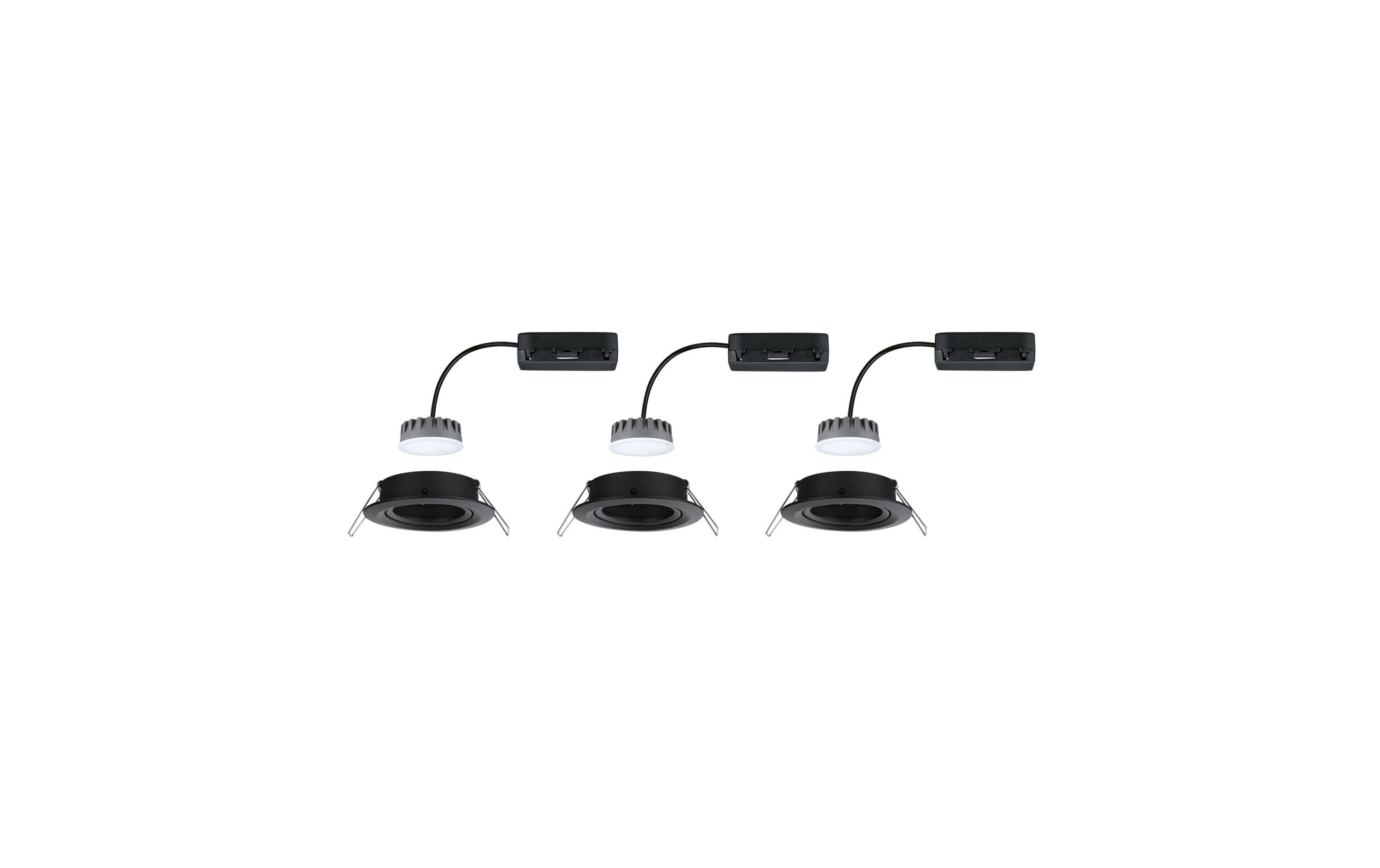 Einbauspot LED Nova Plus Coin Set, 3 x 6W, 2700K, SchwarzSpotleuchte zur Deckenmontage