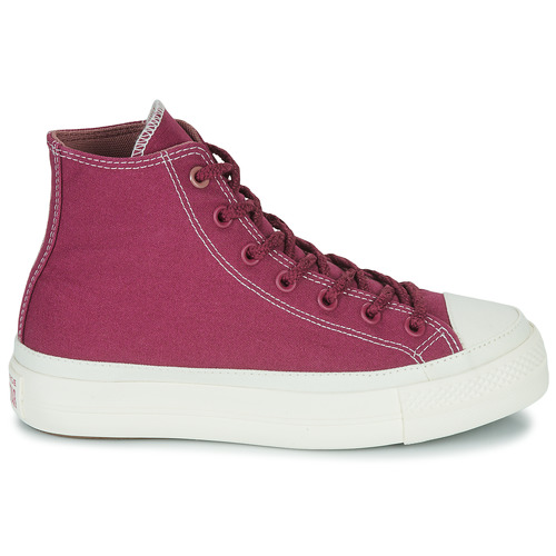 Converse - CHUCK TAYLOR ALL STAR LIFT PLATFORM WORKWEAR TEXTILES HI - Bordeaux/Blanc