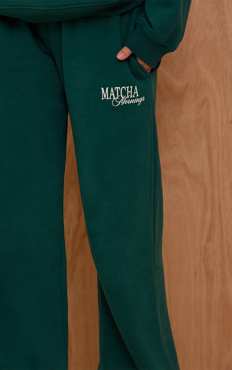 Vert Pantalon De Jogging Droit En Molleton De Coton Matcha Mornings