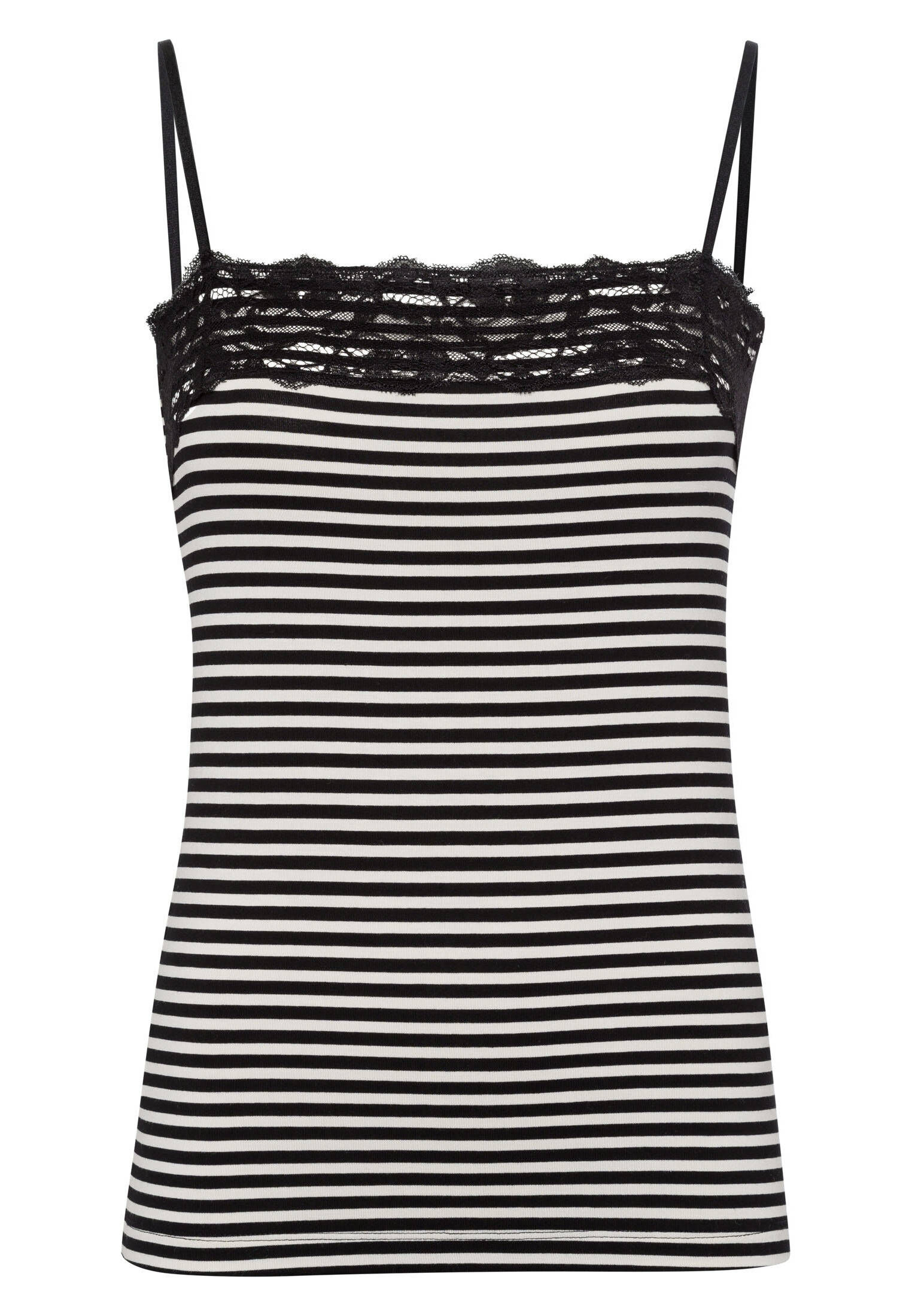 zero| Damen Top mit Spitzenkante