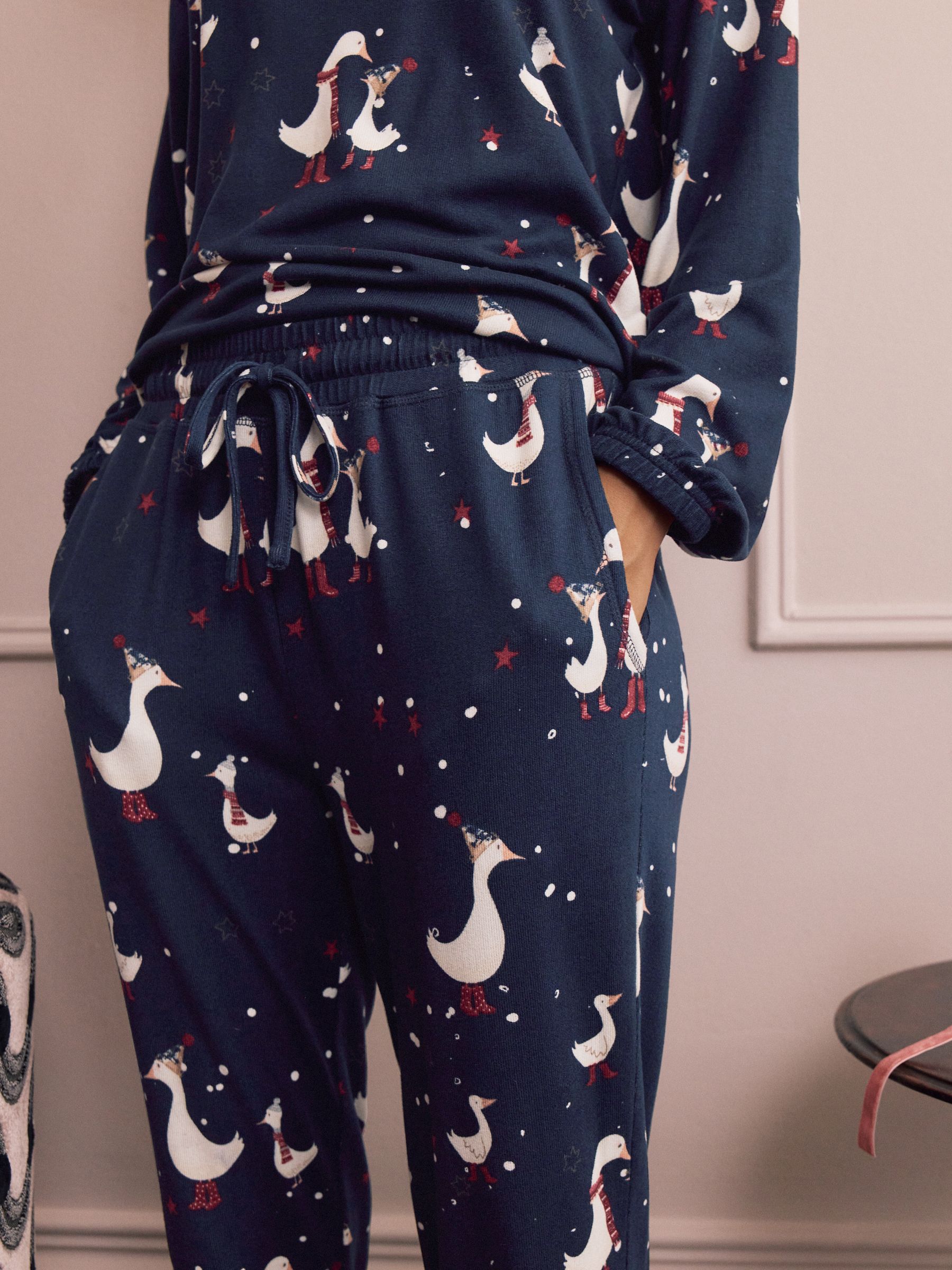 Marineblauwe eend - Behaaglijke pyjama met lange mouwen