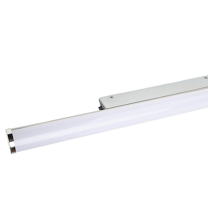 Applique murale Yucata LED intégrée 600lm 6.5W IP44 Ø4,1cm blanc neutre GoodHome argent