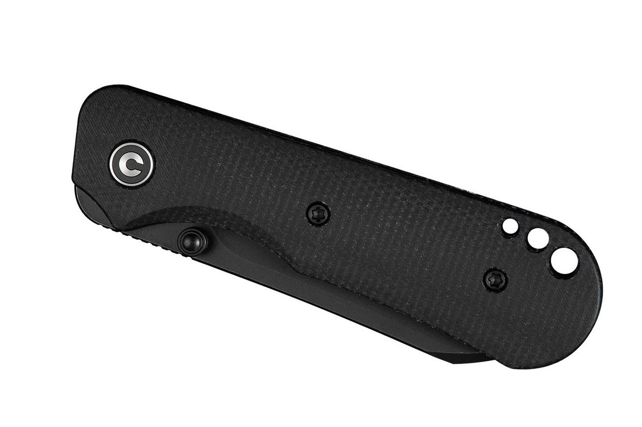 Civivi Crabby C24055-3 Blackwashed 14C28N, Black Canvas Micarta, zakmes, Ken Onion Jr. design