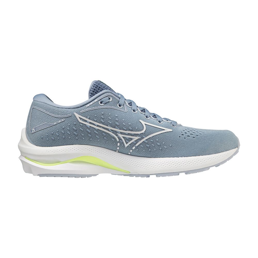 Mizuno WAVE RIDER 25 - Chaussures running Femme heather/white/neolime