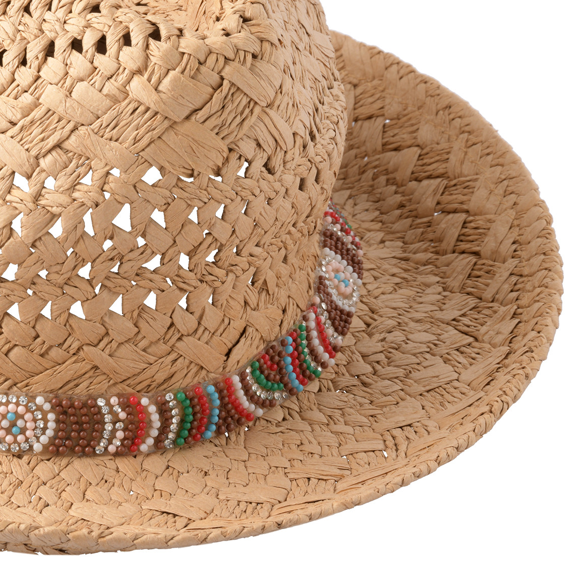 Gina Damen Strohhut im Ibiza-Style beige