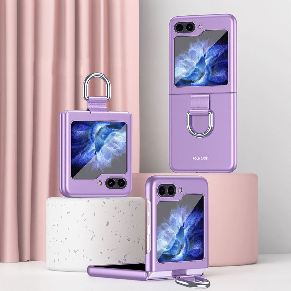 Samsung Galaxy Z Flip7 FE / Z Flip6 5G Soft Touch Hardcase Schutzhülle mit Ring - Lila