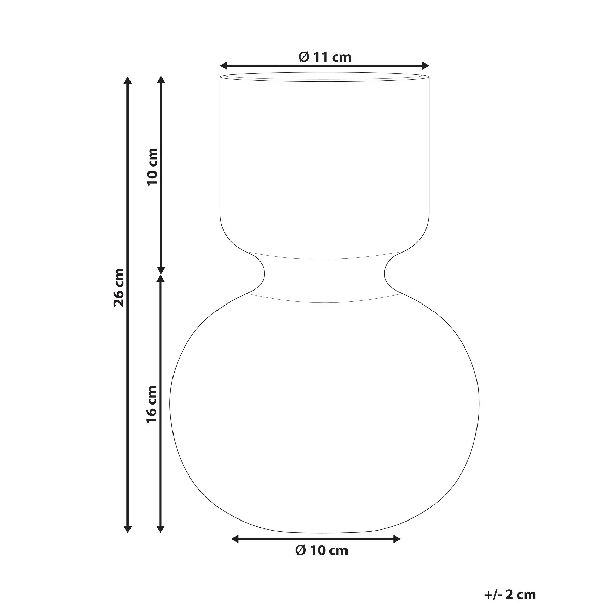 Beliani Vase THETIDIO Verre 26cm Violet
