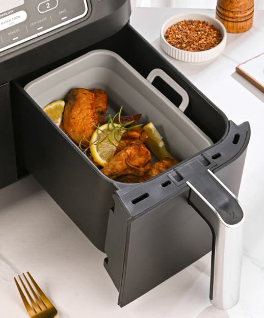 Sammenklappelig firkantet Air Fryer silikoneform 19,5x12,7x7 cm Grå