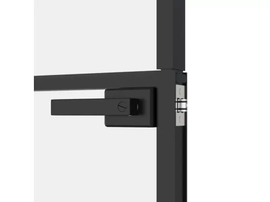 Porte d'intérieur Noir 102x201,5 cm Trempé verre aluminium fin