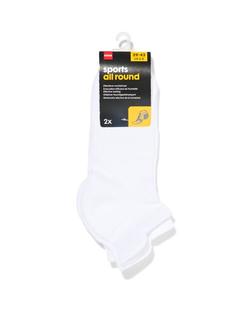 2 paires de socquettes homme sport blanc