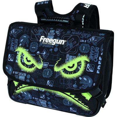Cartable Freegun Primaire - 38 cm - 2 compartiments - noir - Oberthur