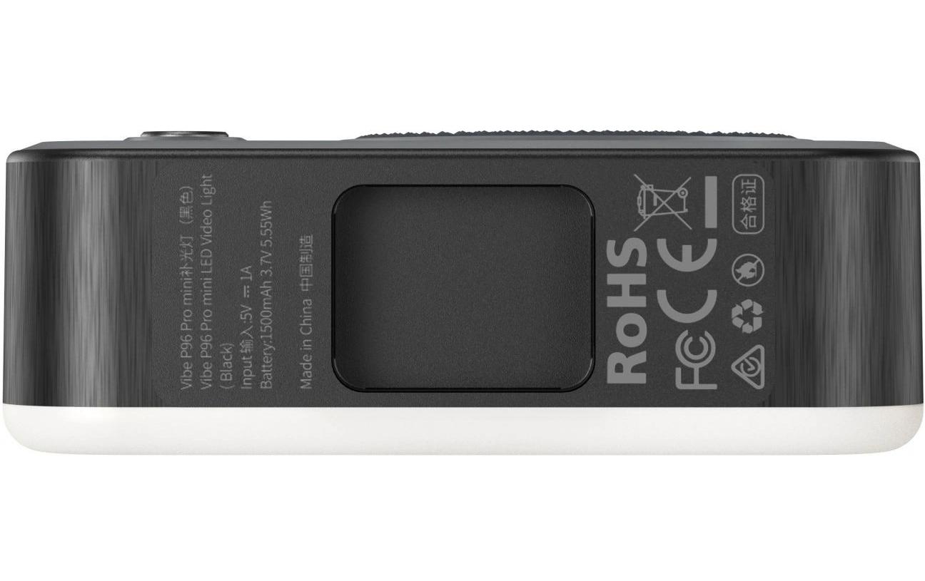 Vibe P96 Pro Mini-LED-Videoleuchte SchwarzSimuliert 2500K-6500K Tageslicht und bietet 5 Spezialeffekte
