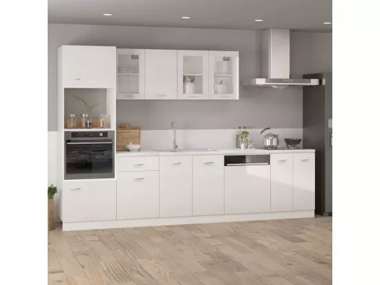 Armoire à micro-ondes Blanc brillant Bois d’ingénierie