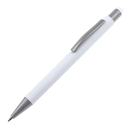 Easy Gifts Touchpen Kugelschreiber aus Metall, weiß, 10 Stück