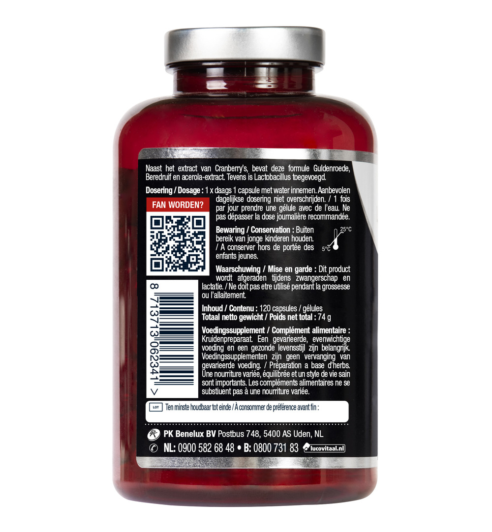 Lucovitaal Cranberry X-tra Lactobacillus (120 capsules)