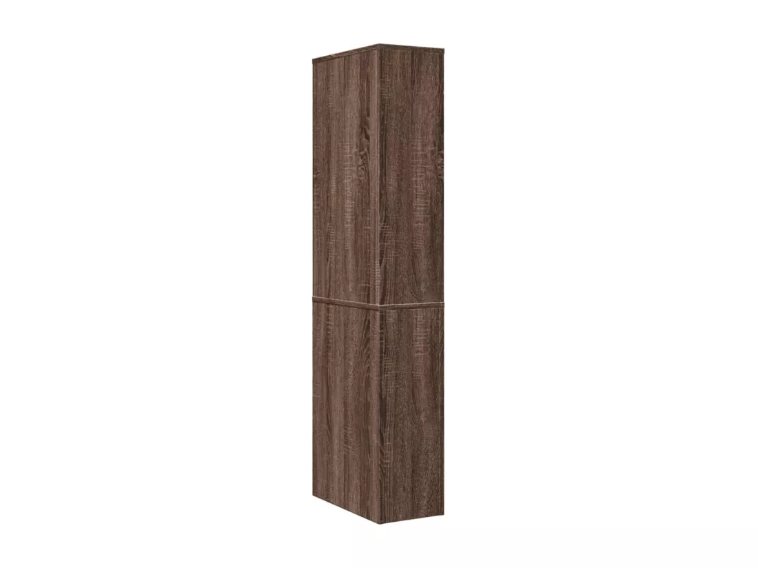Armoire de salle de bain étroite avec roulettes chêne marron