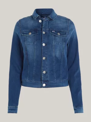 Jaqueta jeans slim fit de algodão orgânico