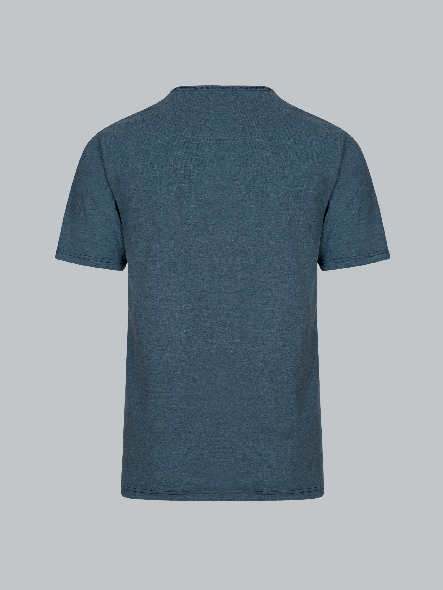 T-Shirt mit Knopfleiste DELUXE Baumwolle Jeans-melange