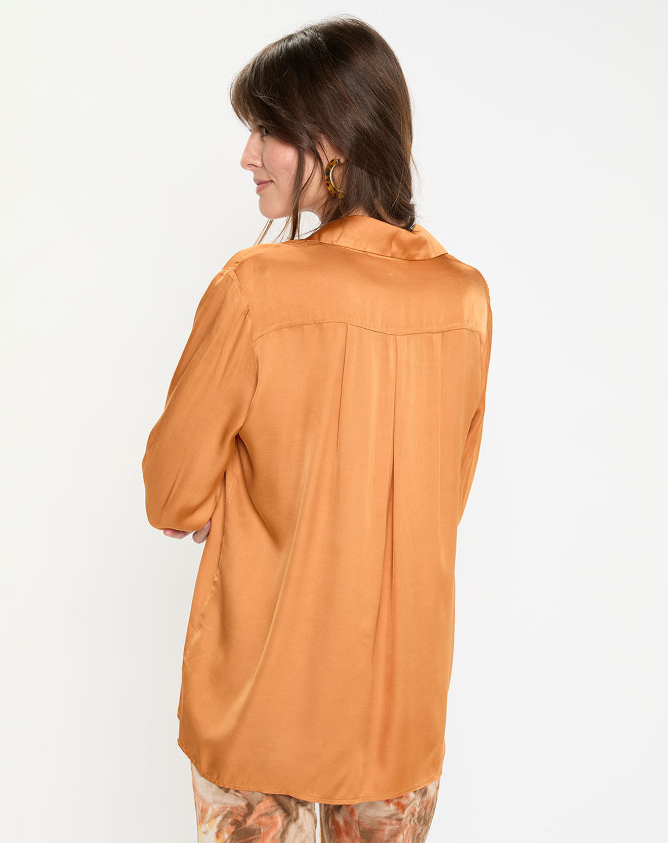 Lauren Vidal Chemise satinée Must cannelle