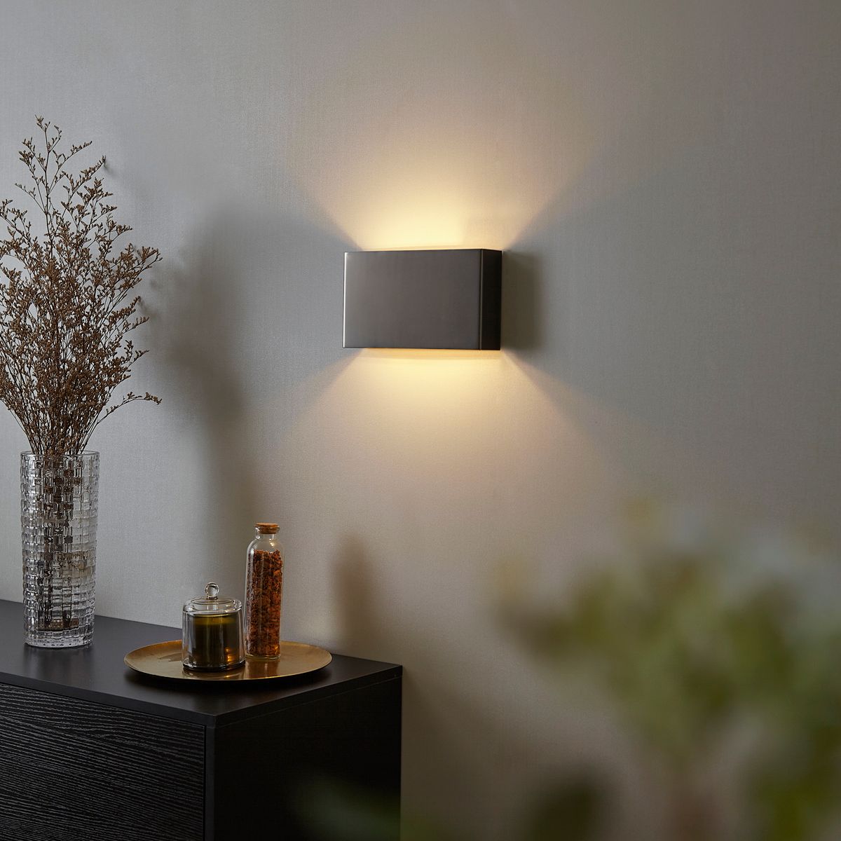 Moderne wandlamp gunmetal 2-lichts - Otan