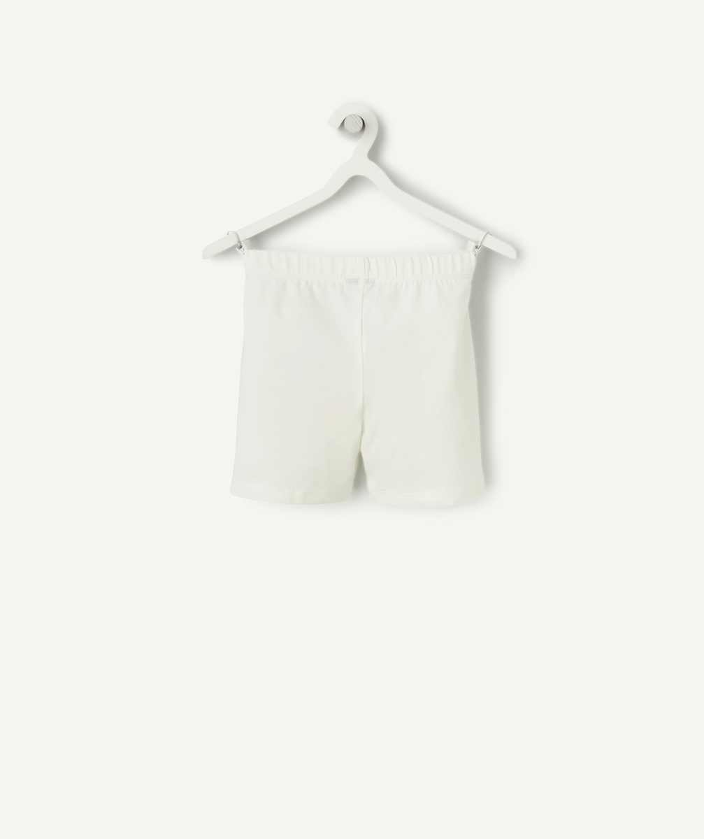 short fille en coton bio blanc