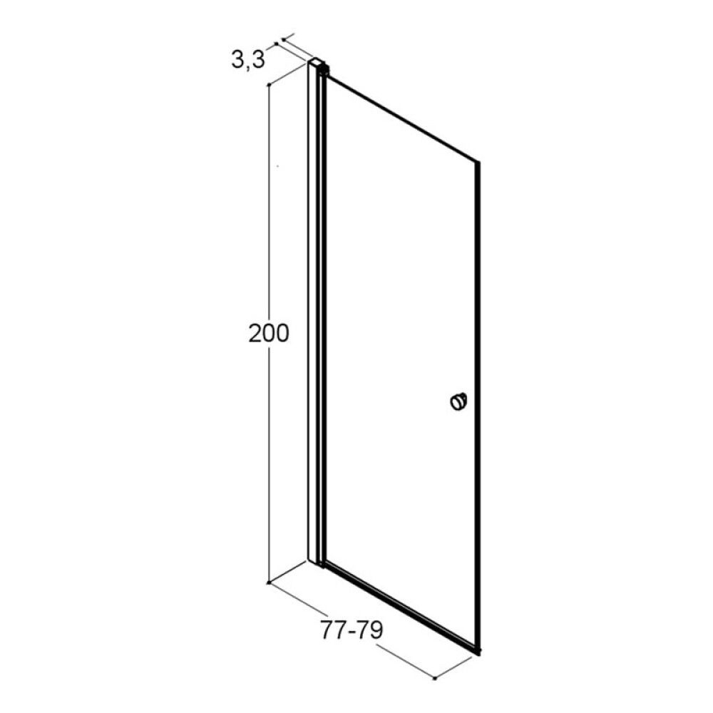 DUSJDØR SCANBAD MATCH SATIN/FROSTET GLASS 80 CM