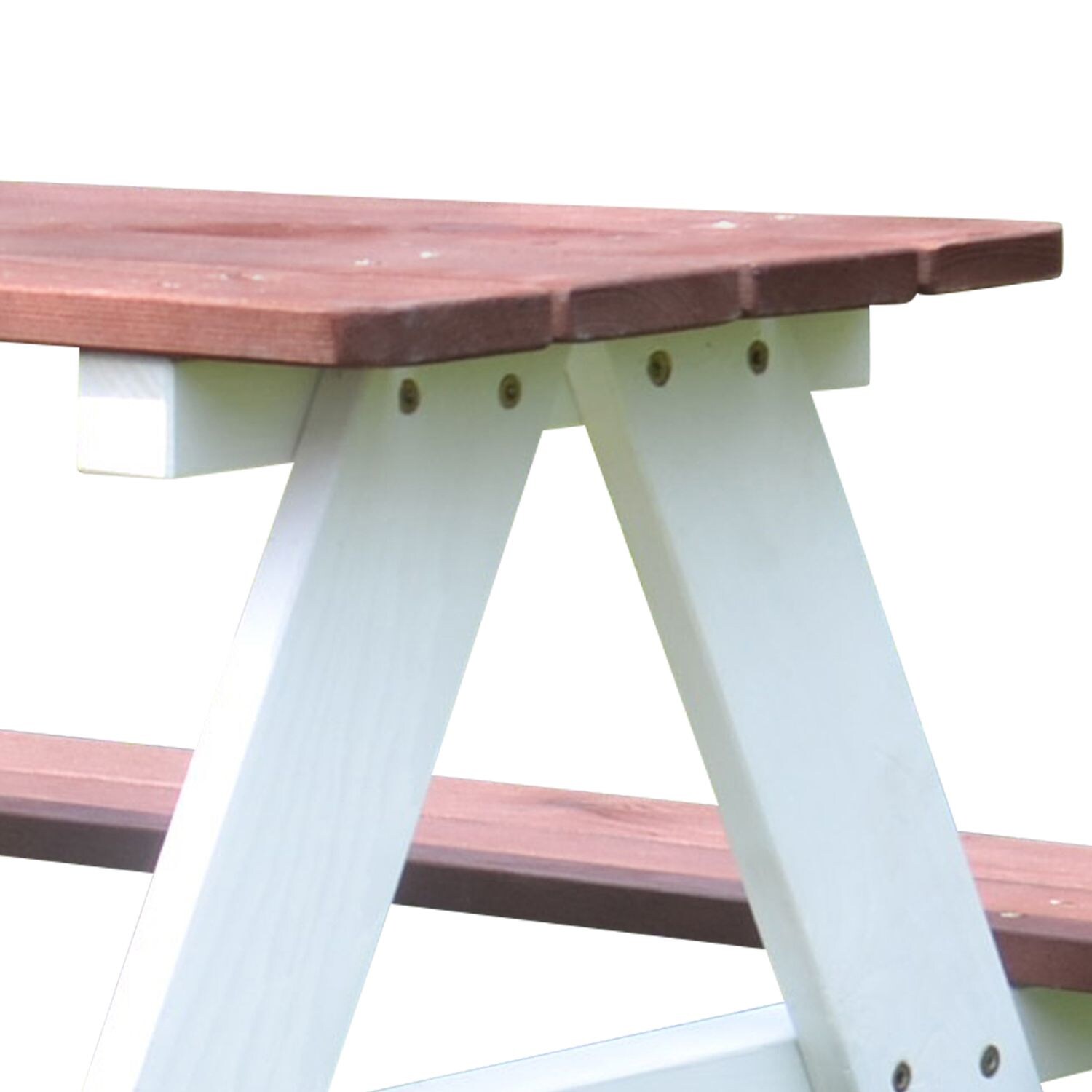 Coemo Picknicktisch Holz Kindersitzgruppe Weiß / Teak