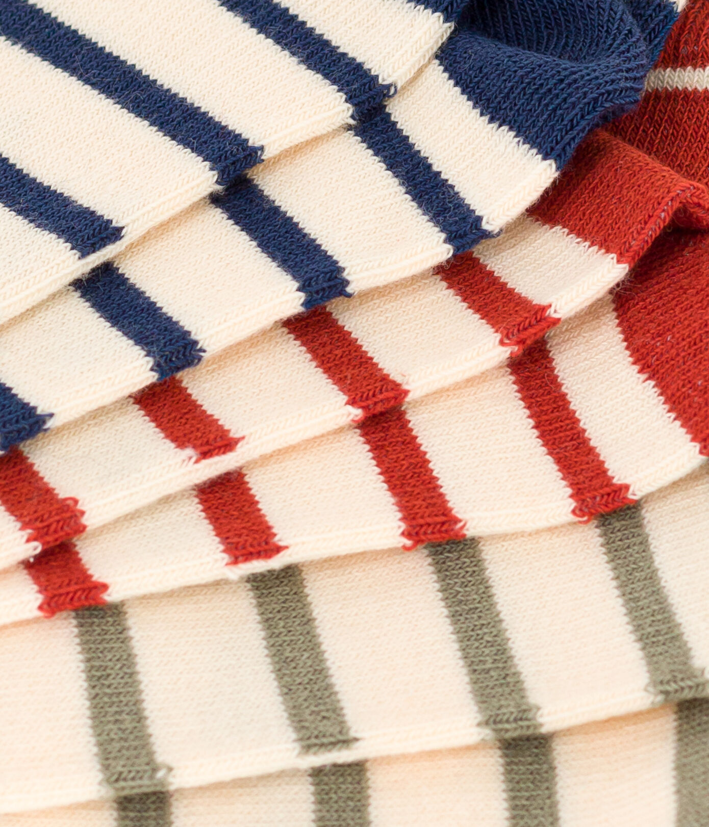 Lot de 3 paires de chaussettes rayures en jersey de coton enfants