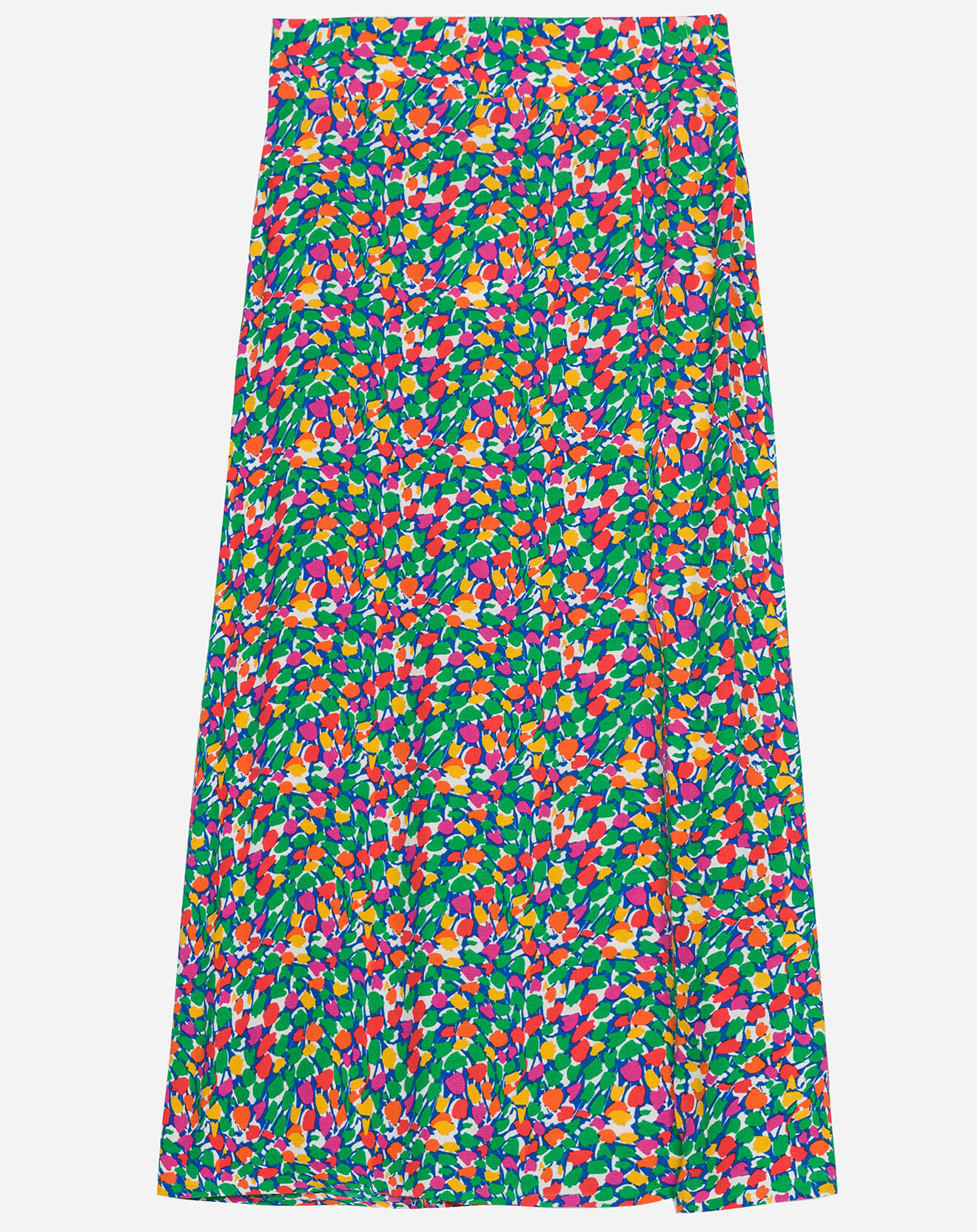 An'ge Jupe longue Prune à motifs vert/multicolore