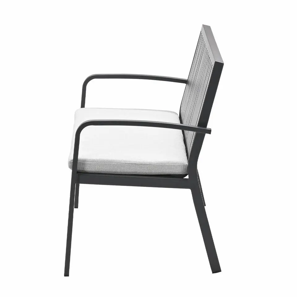 Pisa parkbank - aluminium - carbon black - valley sand