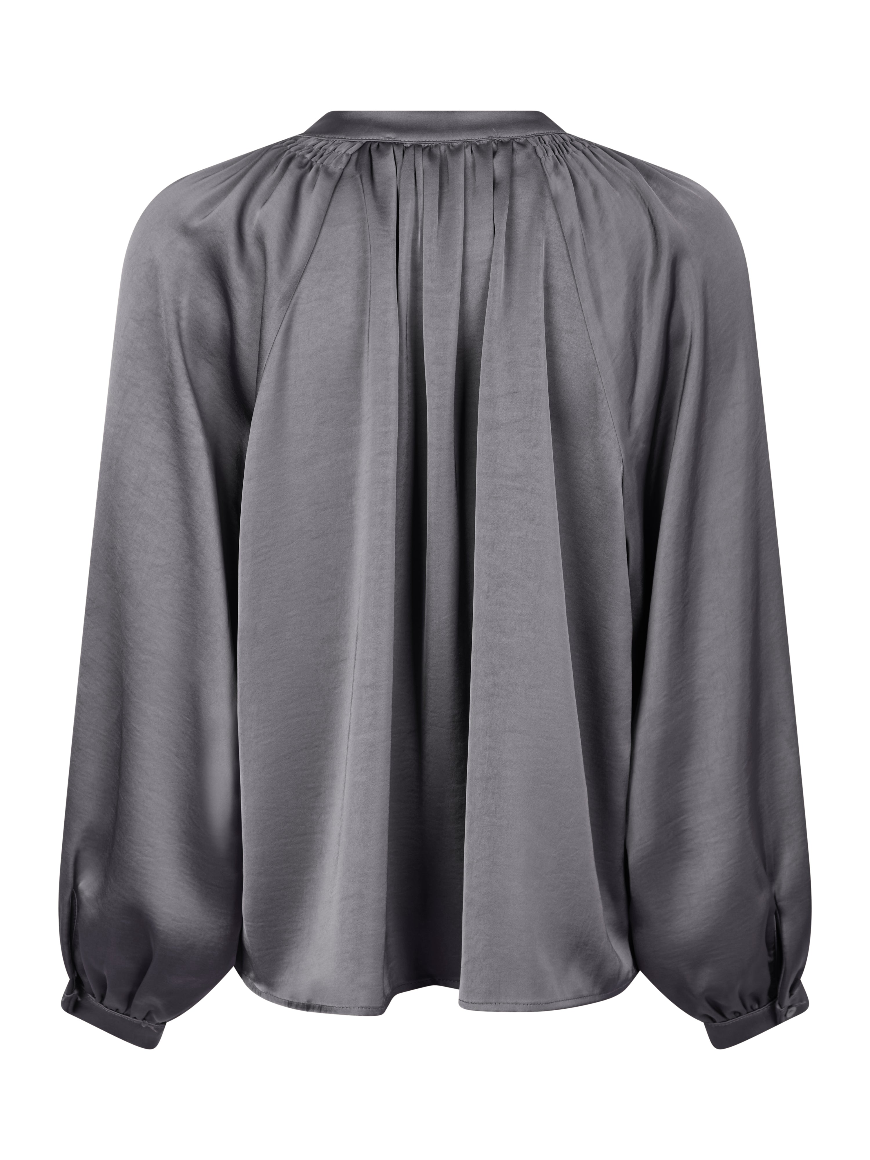 Neo Noir  Adeline Satin skjorte - Dark Grey